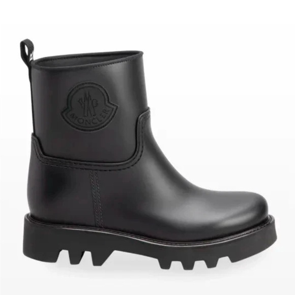 Moncler Shoes - Moncler Ginette Waterproof Logo Rain Booties